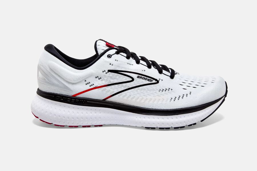 Brooks Glycerin 19 Road Running Shoes Mens - White/Black/Red - ZSCTP-7834